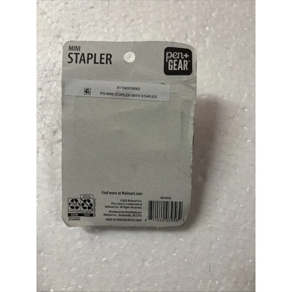 Stapler MINI OFFICE DESK *Pen Gear /CLEAR + With 1000 color Staples / NEW + BOX
